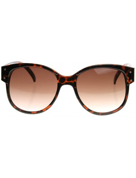 Wayfarer Designer Inspired Large Oversized Retro Style Sunglasses with Metal Rivets (Tortoise) - CH118PZYZ3H $8.25