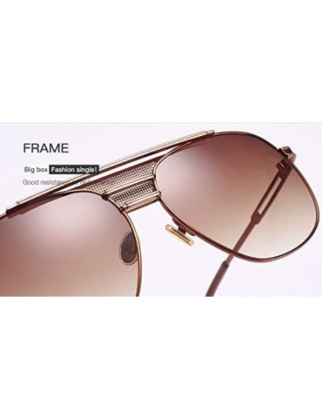Square Fashion Sunglasses Square Durable Frame UV Protection HD Lenses Driving Cycling for Men - Brown - CM18LMAIZK5 $17.05