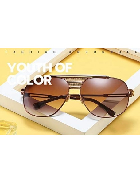 Square Fashion Sunglasses Square Durable Frame UV Protection HD Lenses Driving Cycling for Men - Brown - CM18LMAIZK5 $17.05