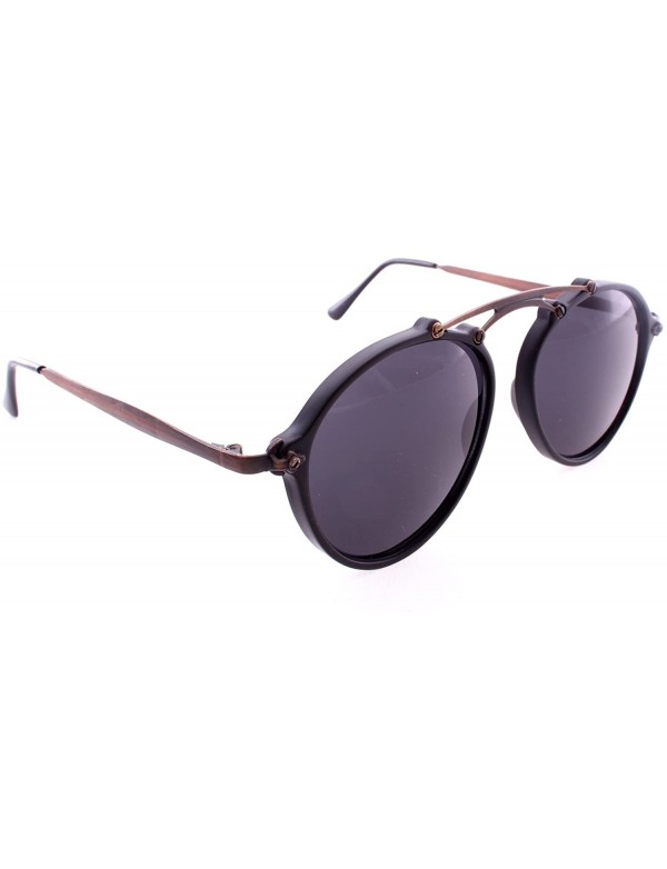 Aviator Retro Vintage Aviator Sunglasses - Black - CR12HSCRBT7 $33.10