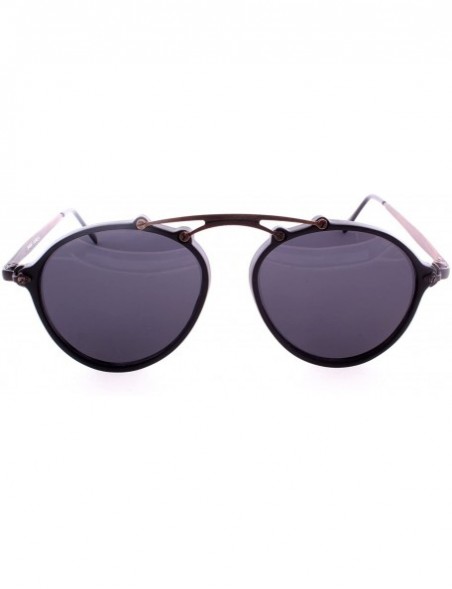 Aviator Retro Vintage Aviator Sunglasses - Black - CR12HSCRBT7 $33.10