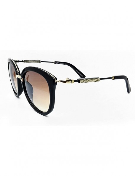 Oval G8431 Premium Oversize XL Womens Mens Retro Vintage Brand Designer Style Fashion Flat Sunglasses - Black/ Brown - CN18DS...