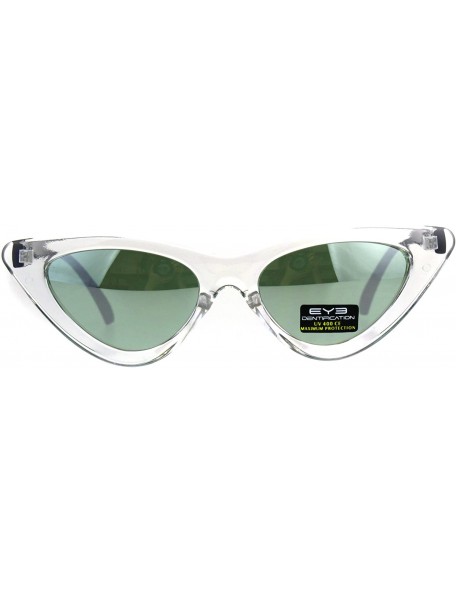 Cat Eye Womens Designer Cat Eye Color Mirror Mod Goth Sunglasses - Green - CG180UOICQQ $7.71