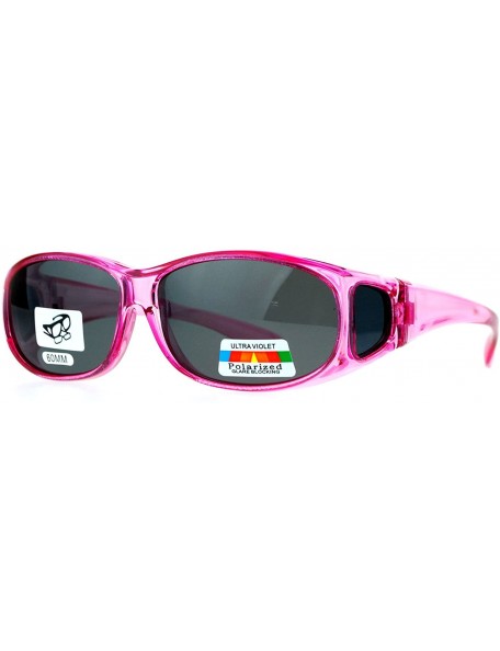 Oversized Rectangular Polarized Anti-glare 60mm Fit Over OTG Sunglasses - Pink - CN12MX1K8V1 $13.53