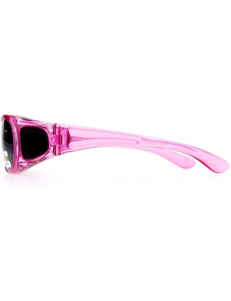 Oversized Rectangular Polarized Anti-glare 60mm Fit Over OTG Sunglasses - Pink - CN12MX1K8V1 $13.53