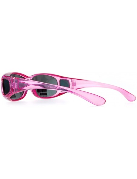 Oversized Rectangular Polarized Anti-glare 60mm Fit Over OTG Sunglasses - Pink - CN12MX1K8V1 $13.53