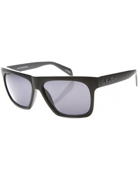 Wayfarer Flat Top Squared-Off Horned Rim Sunglasses - Black-grey Smoke - CO11Y9O6P8V $18.41