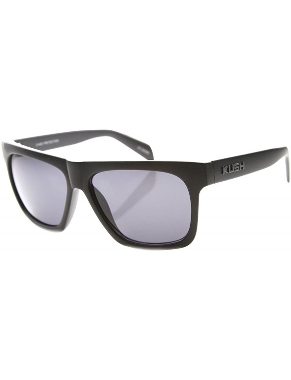 Wayfarer Flat Top Squared-Off Horned Rim Sunglasses - Black-grey Smoke - CO11Y9O6P8V $10.90