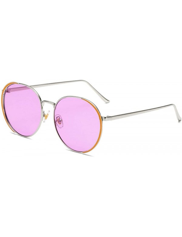 Oval 2019 New Men Brand Designer Sunglasses Oval Half Frame Eyebrow Ladies Sun Glasses - Purple - CC18TE4OT7D $10.64