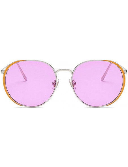Oval 2019 New Men Brand Designer Sunglasses Oval Half Frame Eyebrow Ladies Sun Glasses - Purple - CC18TE4OT7D $10.64