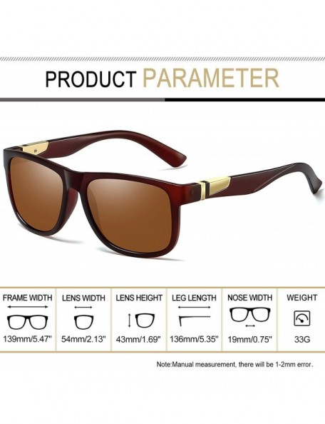 Wayfarer Unisex Polarized Sunglasses Men Women Retro Designer Sun Glasses - Brown Retro - C418IH9KCO5 $13.25