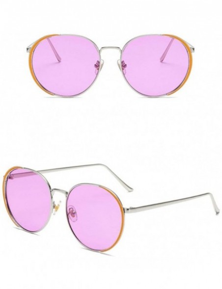 Oval 2019 New Men Brand Designer Sunglasses Oval Half Frame Eyebrow Ladies Sun Glasses - Purple - CC18TE4OT7D $10.64
