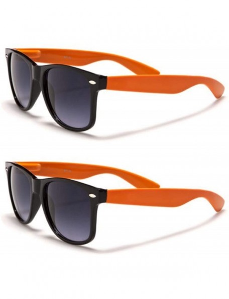 Wayfarer Unisex 80's Retro Classic Trendy Stylish Sunglasses for Men Women - Rb - Orange - 2pack - C1195GIMATL $8.02
