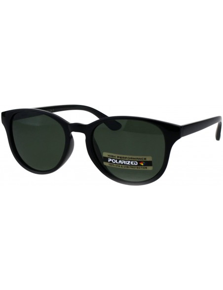 Rectangular Polarized Womens Keyhole Mod Classic Thin Plastic Horn Rim Sunglasses - Black Green - CE17XXSG77O $14.83