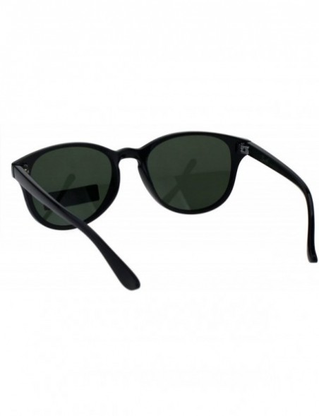 Rectangular Polarized Womens Keyhole Mod Classic Thin Plastic Horn Rim Sunglasses - Black Green - CE17XXSG77O $14.83