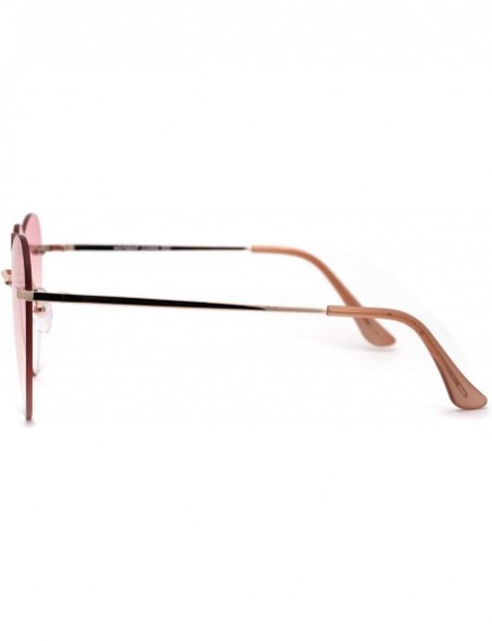 Rimless Womens Minimalist Rimless Heart Shape Elegant Sunglasses - Gold Pink - CT195SL9R9Q $9.63