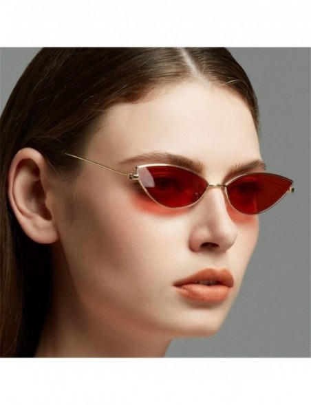 Cat Eye Women Cat Eye Sunglasses Cute Sexy Brand Designer Glasses Summer Retro Small Frame Black Red Cateye Sun Glasses - CH1...