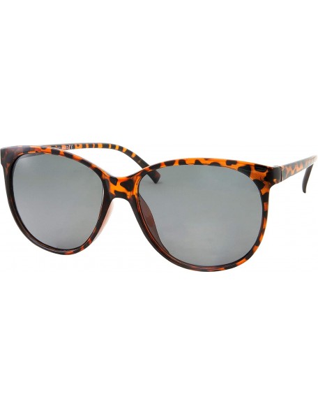 Oversized Polarized Sunglasses for Women Large Cat Eye - Wide Frame - Large Face Fit - Tortoise - CA18T9A2LOG $11.89