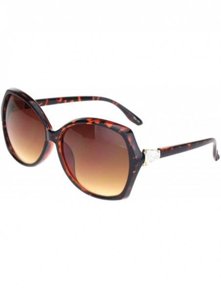 Butterfly Womens Jewel Rhinestone Hinge Bling Butterfly Sunglasses - Tortoise Gradient Brown - CS18O9N2K8H $9.23