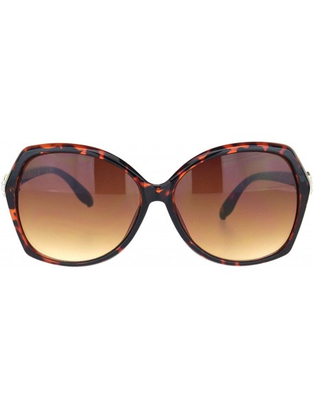 Butterfly Womens Jewel Rhinestone Hinge Bling Butterfly Sunglasses - Tortoise Gradient Brown - CS18O9N2K8H $9.23