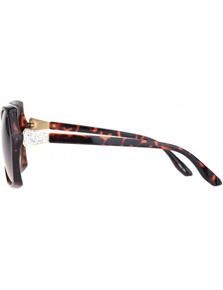Butterfly Womens Jewel Rhinestone Hinge Bling Butterfly Sunglasses - Tortoise Gradient Brown - CS18O9N2K8H $9.23