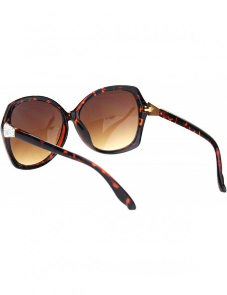 Butterfly Womens Jewel Rhinestone Hinge Bling Butterfly Sunglasses - Tortoise Gradient Brown - CS18O9N2K8H $9.23