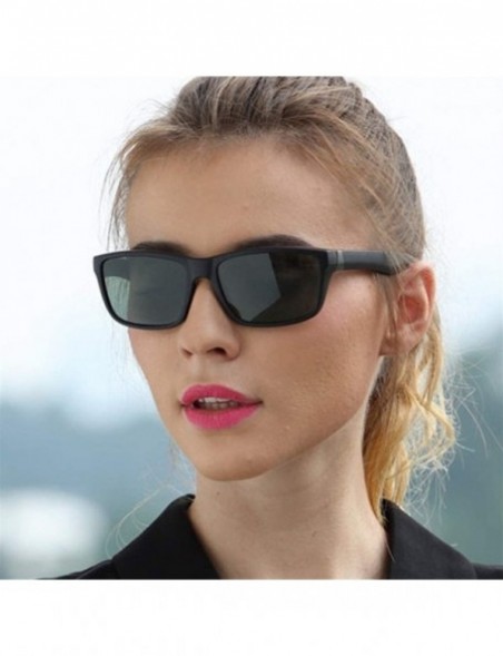 Square Men Women Polarized Sunglasses Classic Square Sun Glasses Black Frame Eyeglasses For Men - Brown Brown - CT199QCXXT3 $...