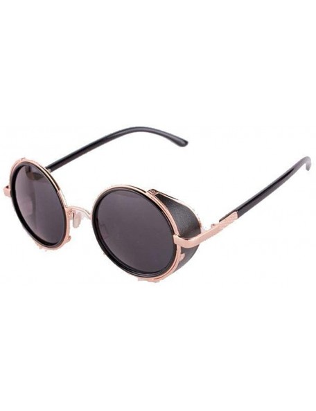 Round Men Retro Style Sunglasses Round Frame Color Lens Sunglasses Sunglasses - CB18S3E553M $26.86