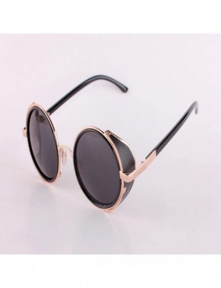 Round Men Retro Style Sunglasses Round Frame Color Lens Sunglasses Sunglasses - CB18S3E553M $26.86