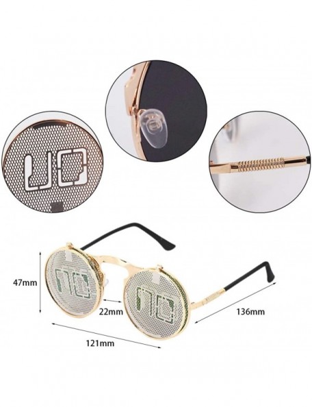 Goggle Steampunk Polarized Sunglasses For Men Women UV Protection Metal Frame - C13 - CM18XQCL293 $13.28