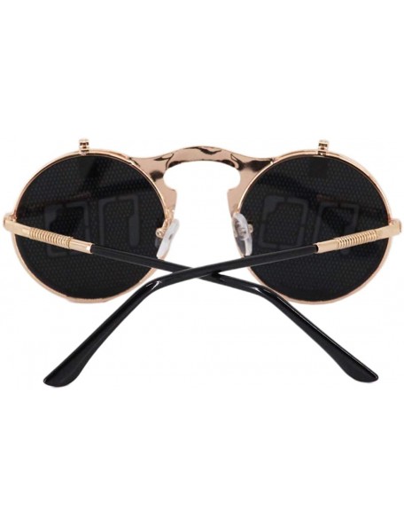 Goggle Steampunk Polarized Sunglasses For Men Women UV Protection Metal Frame - C13 - CM18XQCL293 $13.28