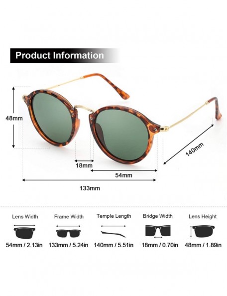 Round Round Retro Polarized Sunglasses for Men and Women- Vintage Classic Eyewear Style Frame for Driving/Travel/Sport - CW18...