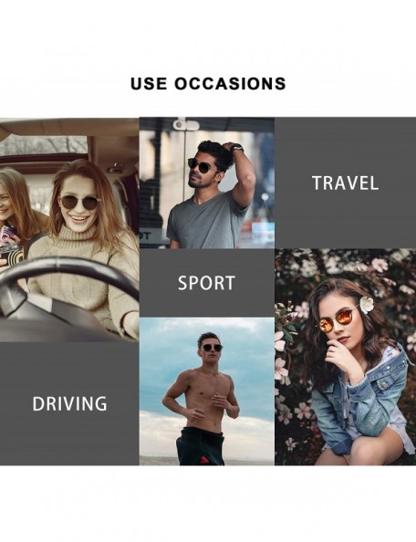 Round Round Retro Polarized Sunglasses for Men and Women- Vintage Classic Eyewear Style Frame for Driving/Travel/Sport - CW18...