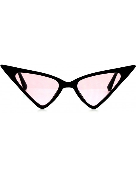 Cat Eye Womens Iconic Thin Plastic Gothic Retro Cat Eye Sunglasses - Black Pink - CY18GO7LYMQ $13.10