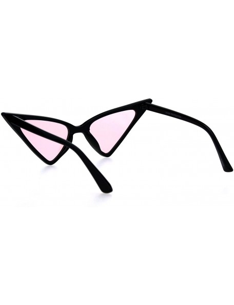 Cat Eye Womens Iconic Thin Plastic Gothic Retro Cat Eye Sunglasses - Black Pink - CY18GO7LYMQ $13.10