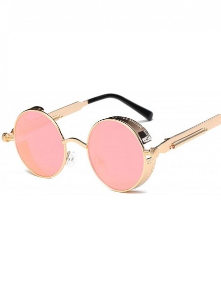 Goggle Metal Round Steampunk Sunglasses Men Women Fashion Glasses Retro Frame Vintage UV400 - 9 - CJ18YQ0SCX3 $27.50