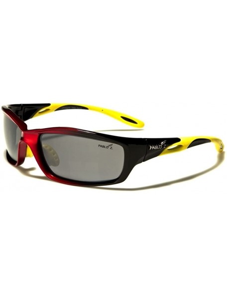 Rectangular Golf Cycling Running Athletic Rectangle TR-90 Frame Sport Sunglasses - Black / Red - CE18XGXU7HG $11.18