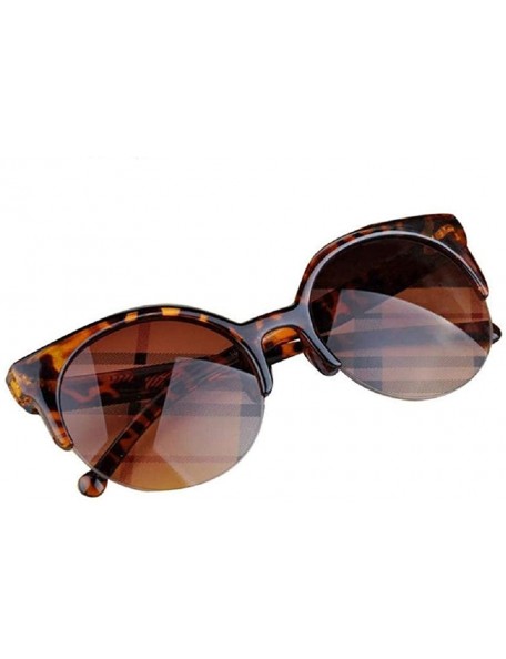 Oversized Semi Rimless Polarized Sunglasses Women Men Square Retro Sun Glasses UV Blocking - C - CW197XIEE2L $8.59