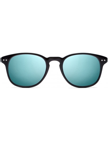 Round Hyde - Polarized Rectangular Women's & Men's Sunglasses - Pure Black - 50 mm - C218DK3QMDT $50.77