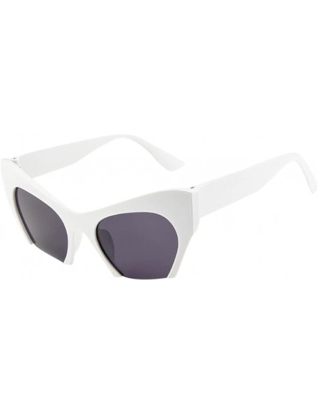 Oversized Men Women's Sunglasses-Retro Irregular Frame Cat Eye Rapper Eyewear Sunglasses - F - C718E5KKWGY $6.90