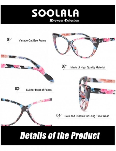 Cat Eye 3-Pair Value Pack Fashion Designer Cat Eye Reading Glasses for Womens - White + Floral + Purple Tortoise - CQ18EWY6C5...