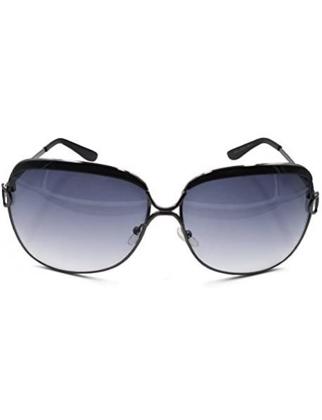 Wayfarer Women's Oversized Metal Frame Colored Lens Uv400 Protection Sunglasses - Gray - CW11W45PQQJ $13.08