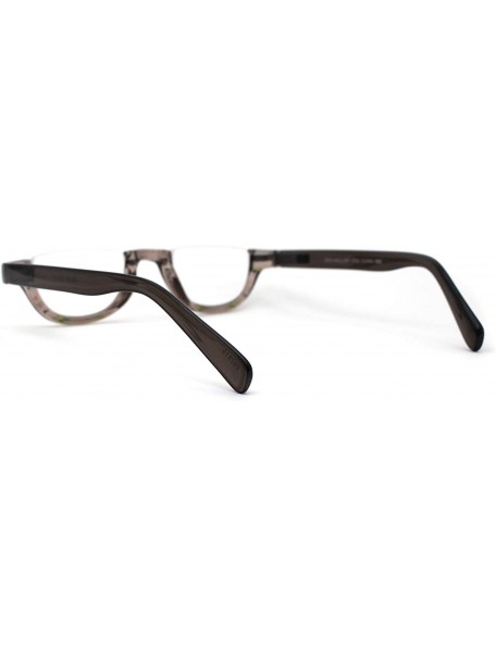 Oval Womens Plastic Upside Down Spring Hinge Crop Top Reading Glasses - Brown Slate - CH1962XM9G8 $8.67