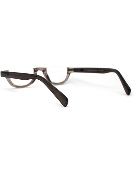 Oval Womens Plastic Upside Down Spring Hinge Crop Top Reading Glasses - Brown Slate - CH1962XM9G8 $19.98