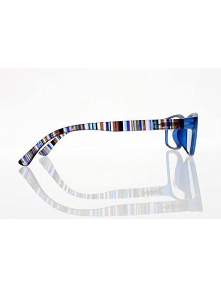 Square Square Colorful Thin Frame Colorful Stripe Legs Reading Glasses Readers - Blue - CK185EAR0WK $8.93