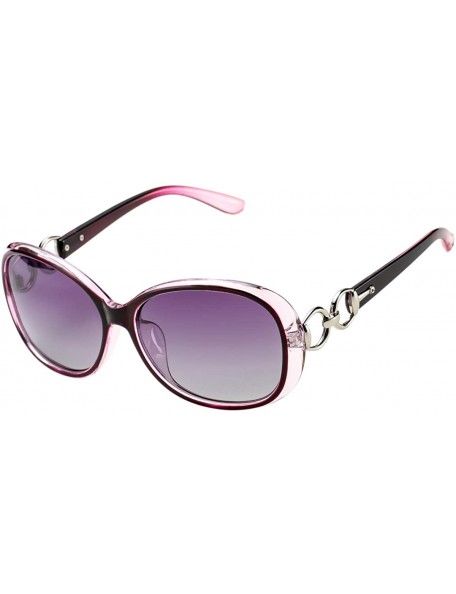 Goggle Classic Oversized Polarized Sunglasses for Women Luxury Goggles Eyewear Shade UV400 - Purple - CA18S0SS067 $20.15