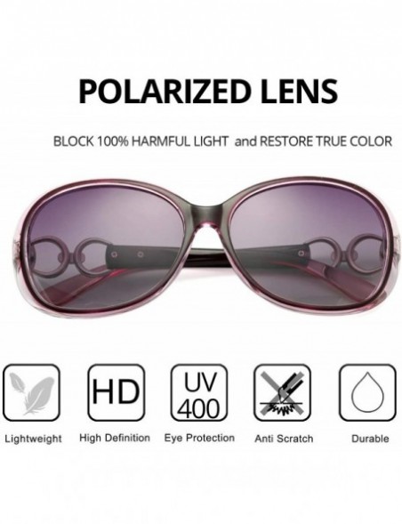 Goggle Classic Oversized Polarized Sunglasses for Women Luxury Goggles Eyewear Shade UV400 - Purple - CA18S0SS067 $12.90