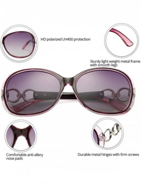 Goggle Classic Oversized Polarized Sunglasses for Women Luxury Goggles Eyewear Shade UV400 - Purple - CA18S0SS067 $12.90