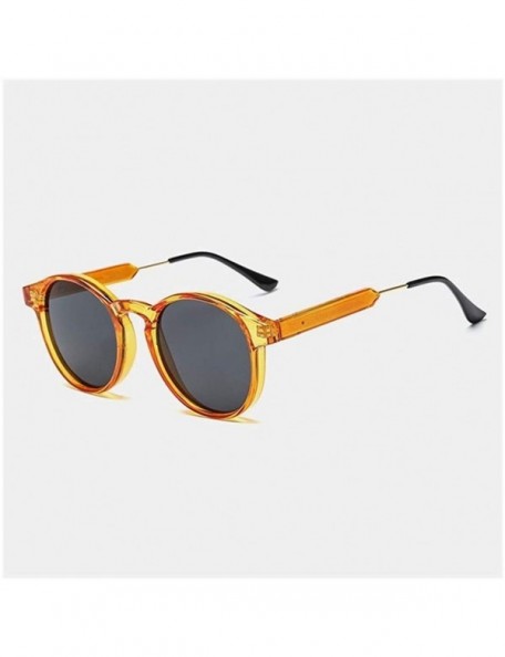 Round Round Frame with Metal Legs Sunglasses for Mens and Women - C6 Orange Gray - CY1989TG28Q $12.37