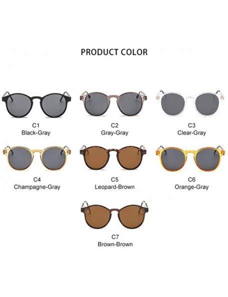 Round Round Frame with Metal Legs Sunglasses for Mens and Women - C6 Orange Gray - CY1989TG28Q $12.37